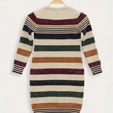 Striped dress - Black