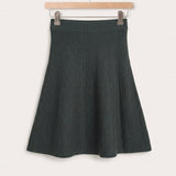Textured knit skirt - gray