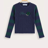 Knitted flower sweater - Jeans
