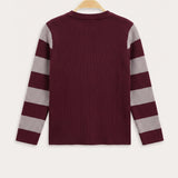 Knitted flower sweater - red