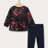 Floral Girls' Set - Black