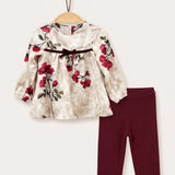 Floral Girls Set - Beige