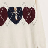 Heart Bear Sweater - Beige
