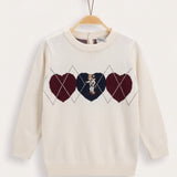 Heart Bear Sweater - Beige