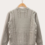 Elegant knitted top with logo - beige