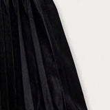 Velvet Pleated Skirt - Black
