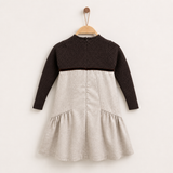 Knitted & Woven Dress - Beige