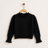 Cardigan with a bow - black