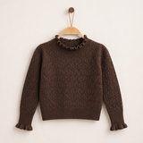 Sweater with a bow - brown