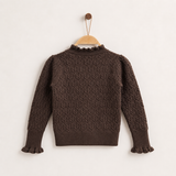 Sweater with a bow - brown