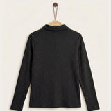 Ribbed collared t-shirt - gray