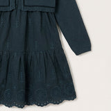 Lace jumpsuit/dress with knit cardigan - red