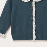 Baby set floral shirt + cardigan + T-shirt - red