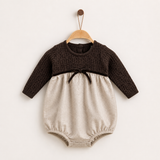 Knitted & Woven Jumpsuit - Beige