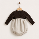Knitted & Woven Jumpsuit - Beige