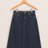 חצאית ג'ינס ישרה עם כיסים - dk. blue | בנות | פסטל בלו | תמונה 1