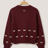 Girls' Cherry Sweater - Beige