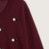 Girls' Cherry Sweater - Beige