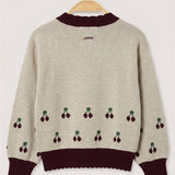 Girls' Cherry Sweater - Beige