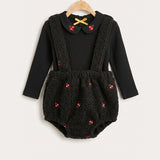 Gingham knit with bouclé bloomers - black
