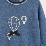Baby Girls Hot Air Balloon Sweater - Blue