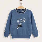 Baby Girls Hot Air Balloon Sweater - Blue