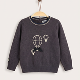 Baby Girls Hot Air Balloon Sweater - Purple
