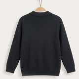 Collared Cardigan - Black