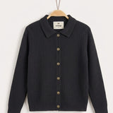 Collared Cardigan - Black