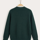 Cardigan with Collar - Green