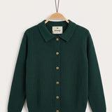 Cardigan with Collar - Green