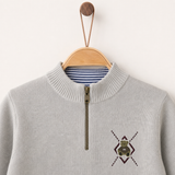 Boys' argyle sweater + bear - Beige