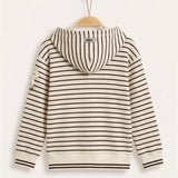 Striped hoodie - brown