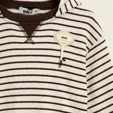 Striped hoodie - brown