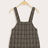 Plaid jumpsuit - black