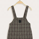 Plaid jumpsuit - black