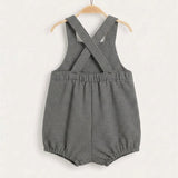 Checkered overalls - black