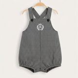 Checkered overalls - black