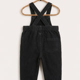 Denim overalls - black