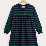 Striped dress - green