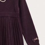 Embroidered Collar Dress - Beige