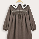 Plaid dress - brown