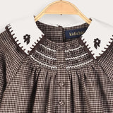 Plaid dress - brown