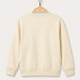 Flower Art Sweatshirt - Beige