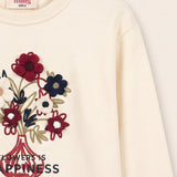 Flower Art Sweatshirt - Beige
