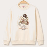 Art Flowers Sweatshirt - Brown