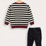 Striped Baby Set - Black