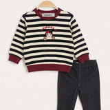 Striped Baby Set - Black