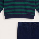 Striped Baby Set - Green