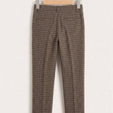 Plaid Knit Pants - cocoa